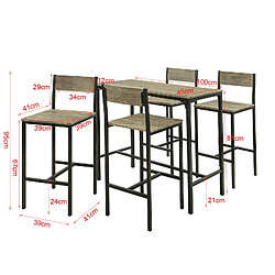 Acheter SoBuy OGT14-N Set de 1 Table + 4 chaises | Ensemble table de bar + 4 tabourets de bar