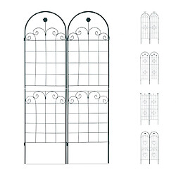 Helloshop26 Treillis clôture plante grimpante arche jardin fer set de 2 vert 13_0002896_2