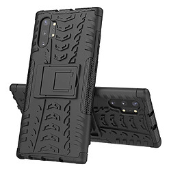 Coque en TPU combinaison de modèle de pneu cool avec béquille noir pour votre Samsung Galaxy Note 10 Plus 5G/Note 10 Plus