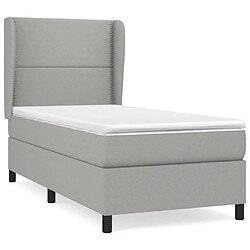 Maison Chic Lit Adulte - Lit simple Lit à sommier tapissier avec matelas moelleux - Meuble de Chambre - Gris clair 100x200cm Tissu -MN56011