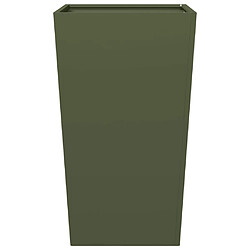 Avis vidaXL Jardinière vert olive 45x45x75 cm acier