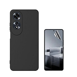 NIS Kit De Film De Gel De Couverture Complète Avant + Couverture En Silicone Flexible Compatible Avec Oppo A60 - Noir