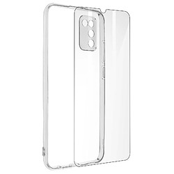 Avizar Coque Samsung Galaxy A02s Silicone Souple Film Verre Trempé Transparent