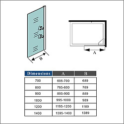 Aica Sanitaire Paroi de douche 70x190cm en verre securit anticalcaire 8mm pas cher