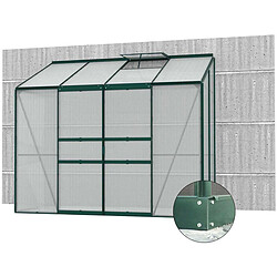 Vitavia Serre de jardin en polycarbonate 4 mm et aluminium vert emeraude avec embase Ida 131. x 255.00 x 222.00 cm.