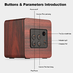 Acheter Universal Mini haut-parleur Bluetooth en bois Haut-parleur portable sans fil Subwoofer Puissant Boîte Son Musique Magic Magic Cube pour Smartphone | Haut-Parleur Portable (Rouge)