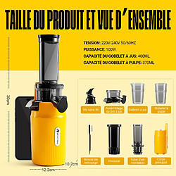 Avis Ventray Essential Ginnie Presse-agrumes compact et lent, dense en nutriments, Jaune soleil