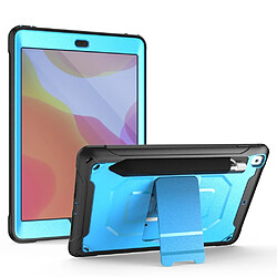 Coque en TPU anti-chute avec béquille et porte-capuchon de stylo bleu pour votre Apple iPad 10.2 (2019)