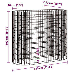 vidaXL Lit surélevé à gabion Fer galvanisé 120x50x100 cm pas cher