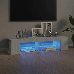 Maison Chic Meubles TV avec lumières LED - Banc TV pour salon sonoma gris 135x39x30 cm -MN97526