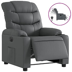 vidaXL Fauteuil inclinable électrique Gris Similicuir