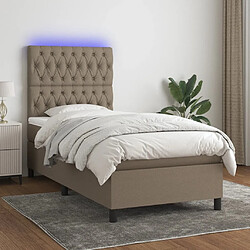 Sommier à lattes,Cadre à lattes de lit et matelas et LED pour Adulte Taupe 80x200cm Tissu -MN20263