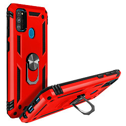 Avizar Coque Galaxy M31 / M30s / M21 Antichoc Bi-matière Bague Support Vidéo Rouge