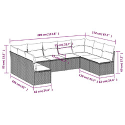 Avis Maison Chic Salon de jardin avec coussins 9 pcs | Ensemble de Table et chaises | Mobilier d'Extérieur beige résine tressée -GKD23181