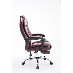 Decoshop26 Fauteuil de bureau ergonomique en synthétique bordeaux avec repose-pieds et accoudoirs BUR10381