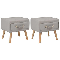 Maison Chic Lot de 2 Tables de chevet - Tables de Nuit Gris 40x35x40 cm Tissu