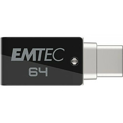 Avis Emtec T260C lecteur USB flash 64 Go USB Type-A / USB Type-C 3.2 Gen 1 (3.1 Gen 1) Noir, Acier inoxydable