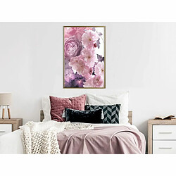 Paris Prix Affiche Murale Encadrée Pink Bouquet 40 x 60 cm Or