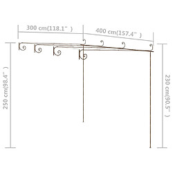 vidaXL Pergola de jardin Marron antique 4x3x2,5 m Fer pas cher