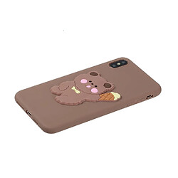 Coque en TPU + PU poupée animale enduite ours pour votre Apple iPhone XS/X 5.8 pouces