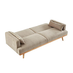 Acheter Vente-Unique Canapé 3 places convertible clic-clac en tissu ESME - Beige