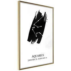 Paris Prix Affiche Murale Encadrée Zodiac Aquarius I 20 x 30 cm Or