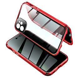 Coque en cadre métallique Verrouiller le cadre d'installation double face lentille anti-peep rouge pour votre Apple iPhone 12 Pro