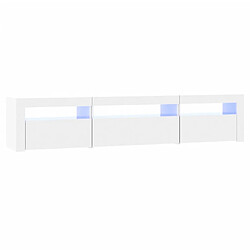 Maison Chic Meubles TV avec lumières LED - Banc TV pour salon Blanc brillant 195x35x40 cm -MN38084