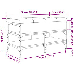 vidaXL Banc à chaussures chêne marron 82x42x45 cm bois d'ingénierie pas cher