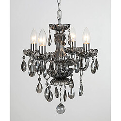 Lumière Chandelier sans abats jours Rodeo Cristal fumé 4 ampoules 40cm