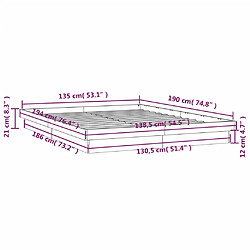 Acheter vidaXL Cadre de lit à LED sans matelas blanc bois massif