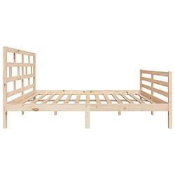 Maison Chic Lit adulte - Lit simple Cadre de lit,Structure du lit Contemporain Bois massif 140x200 cm -MN19749 pas cher