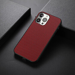 Coque en TPU + PU texture en fibre de carbone rouge pour votre Apple iPhone 13 Pro 6.1 pouces