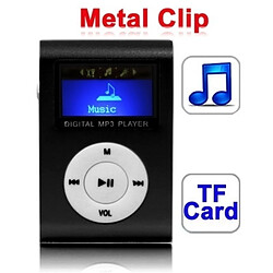 Wewoo Lecteur MP3 noir de carte TF Micro SD MP3 avec écran LCD, clip en métal