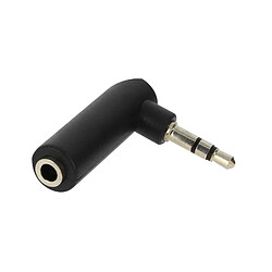 Avizar Adaptateur Audio Jack 3.5mm Mâle vers Jack 3.5mm Femelle Son Clair Coudé Noir