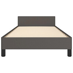 Acheter vidaXL Cadre de lit avec tête de lit sans matelas gris 90x190 cm