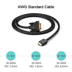 Acheter Wewoo DVI D (24 + 1) mâle vers HDMI mâle Ligne de commutation bidirectionnelle HD 2K, longueur: 3 m