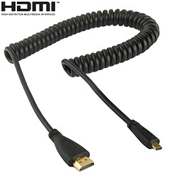 Wewoo Câble or Version 1.4, Micro HDMI mâle plaqué à spiralé HDMI, Support 3D / Ethernet, Longueur: 60cm peut être étendu 2m