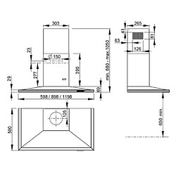 Hotte décorative murale sans moteur 90cm inox - 6018333 - ROBLIN