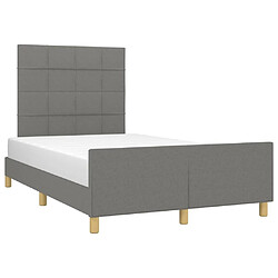 Avis Maison Chic Lit adulte - Cadre Structure de lit avec tête de lit Contemporain Gris foncé 120x200 cm Tissu -MN26075