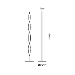 Luminaire Center Lampadaire Sahara marron oxydé 21W LED 2800K, 1470lm, Dimmable marron oxydé/arylique blanc