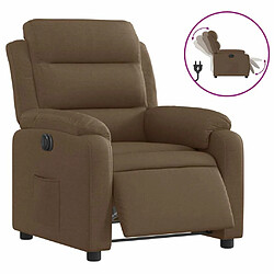 Maison Chic Fauteuil Relax pour salon, Fauteuil inclinable électrique Marron Tissu -GKD97811