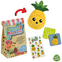 Jemini/Fun House SURPRISE MARKET LOT DE 3 POCHETTES CONTENANT 1 PELUCHE SURPRISE LEGUME OU FRUIT , 2 CARTES MEMO ET UNE PLANCHE DE STICKERS- 18 FRUITS ET LEGUMES A COLLECTIONNER