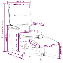 vidaXL Fauteuil inclinable de massage et repose-pied gris clair tissu pas cher