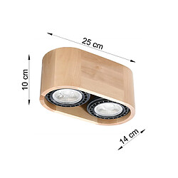 Acheter Sollux Downlights ovales à montage en surface Twin Flush Light Bois naturel GU10