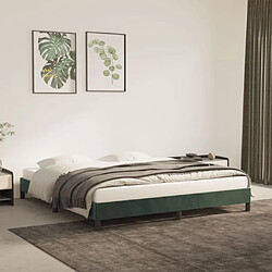 vidaXL Cadre de lit sans matelas vert foncé 160x200 cm velours