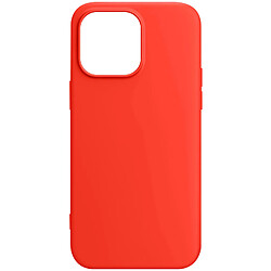 Avizar Coque pour iPhone 15 Pro Silicone Premium Semi rigide Finition Mate Douce Rouge