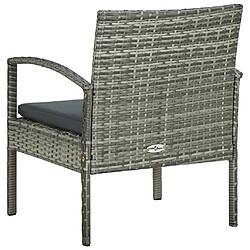 Acheter Maison Chic Chaise de jardin avec coussin - Fauteuil d'extérieur Résine tressée Gris -MN97362