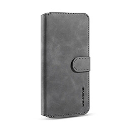 Dg.Ming Etui en PU + TPU style rétro avec support gris pour votre Xiaomi Mi Note 10/Note 10 Pro