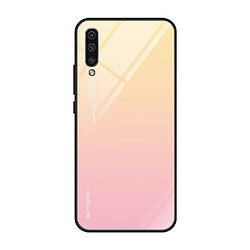 Wewoo Coque Pour Galaxy A50 Gradient Color Glass Case Jaune